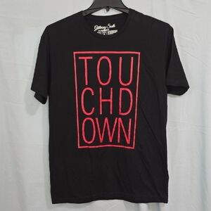 Glittering South Womens Large Touchdown Black T-Shirt with Red Print